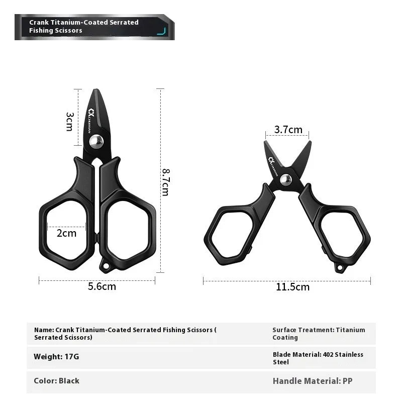 Titanium-Coated Fishing Scissors | Stainless Steel Braid & Line Cutter | Portable Fishing Tool