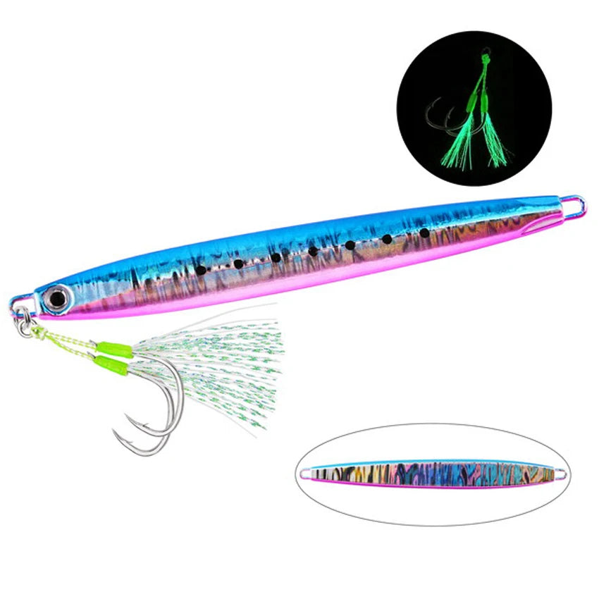 Slim Jig Set – 8 pcs 80 g Metal Jigs (Optional Hooks, Saltwater Ready)