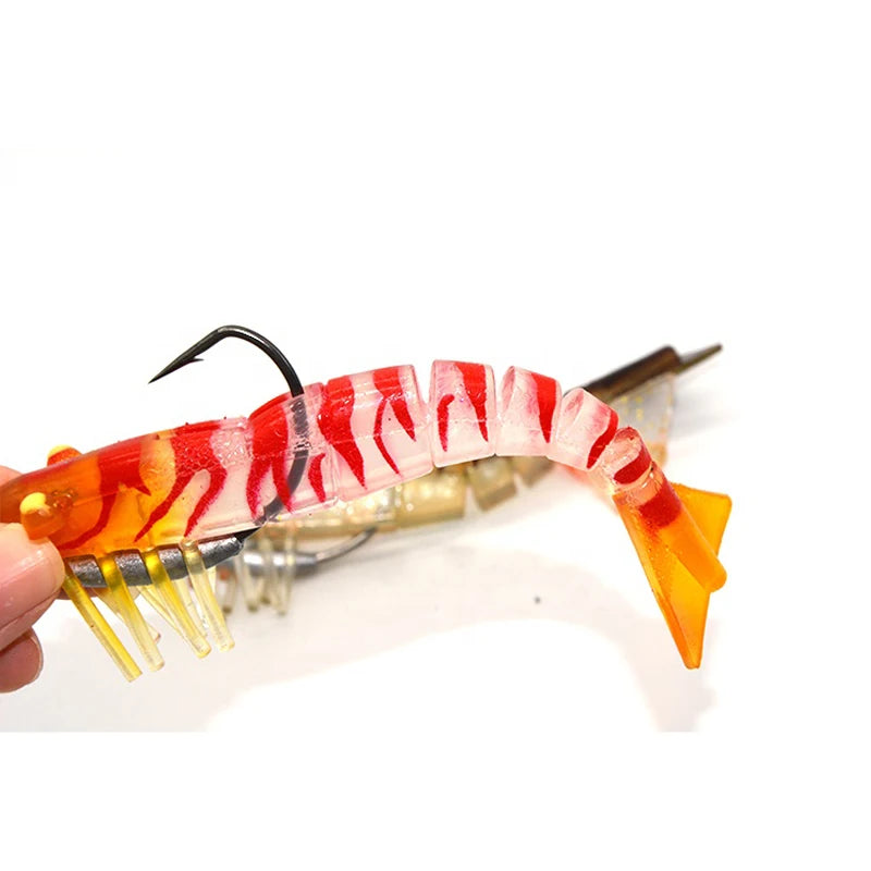 TAKEDO LIVE SHRIMP LV01A Soft Lure | 90mm / 120mm Realistic Prawn Bait | TPR Shrimp Lure