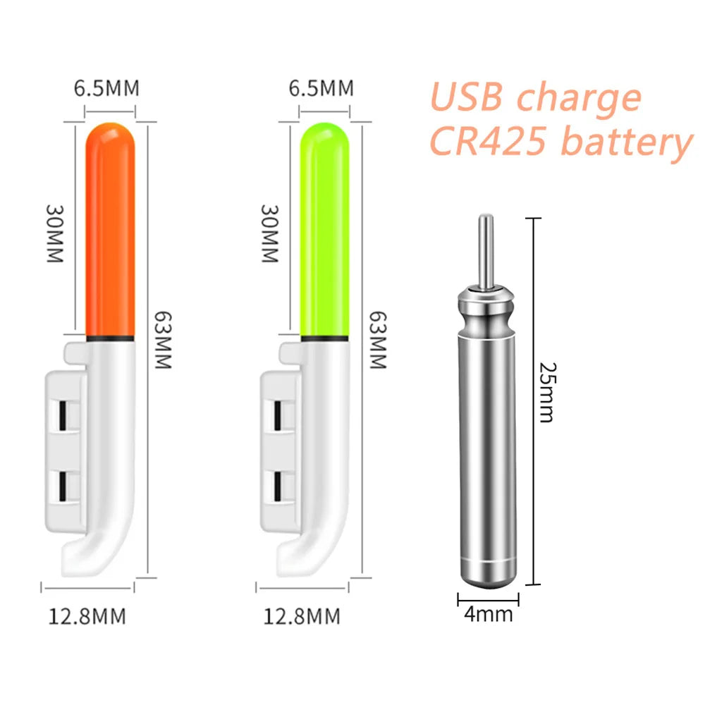 LED Rod Tip Lights – Rechargeable CR425 Lithium Bite Indicators (2-Pack, USB Charging)