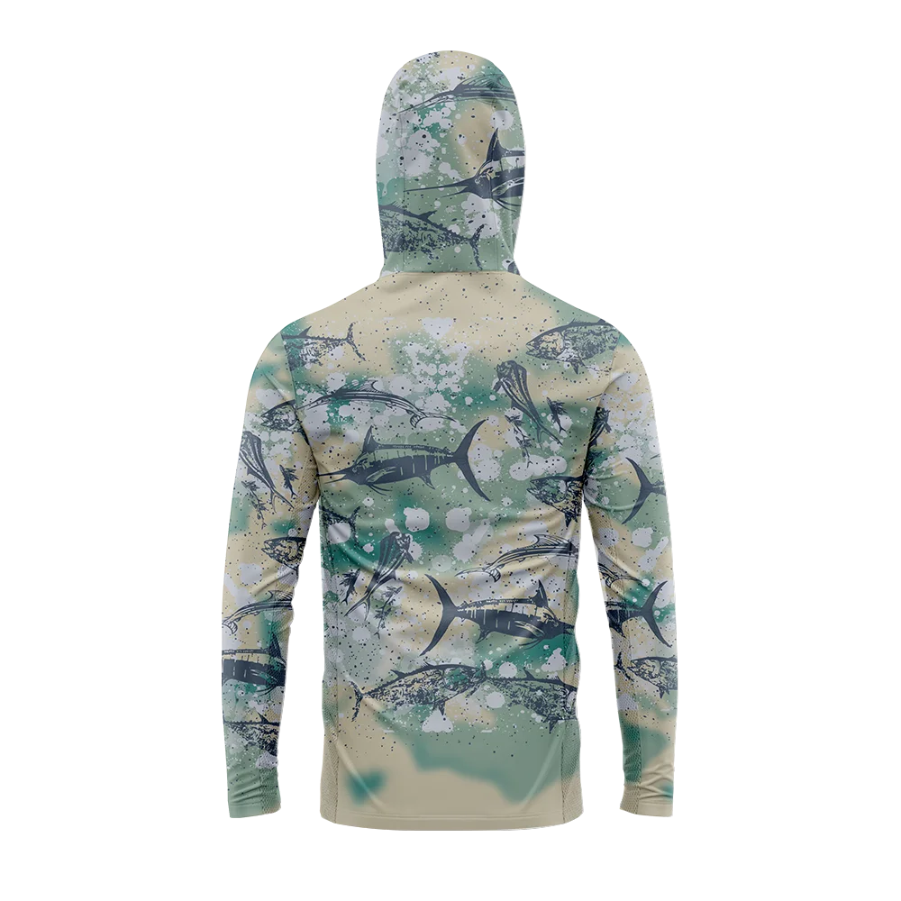 MALFC Men’s UPF50+ Fishing Hoodie | Long Sleeve Sun Protection Fishing Shirt