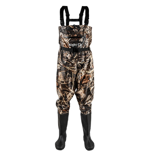 Night Cat Lightweight Waterproof Chest Waders with Boots | Adjustable Fishing Waders | Sizes 6.5–13