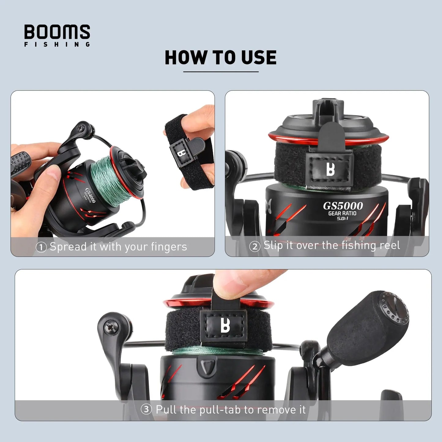 Booms Fishing SB1 Spinning Reel Spool Cover | 4-Pack Line Protection Case