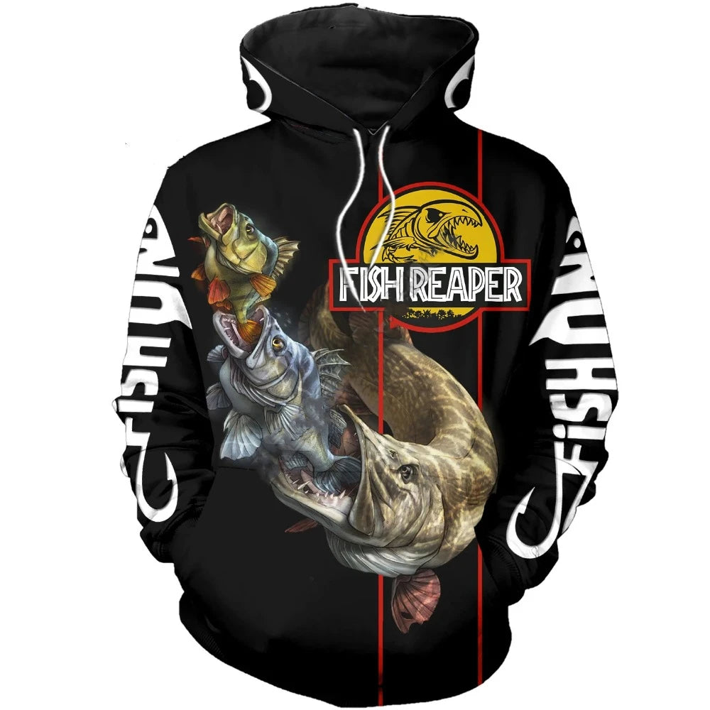 Fishing Hoodie | 3D Camo Print | Men’s Fishing Sweatshirt | Streetwear Pullover
