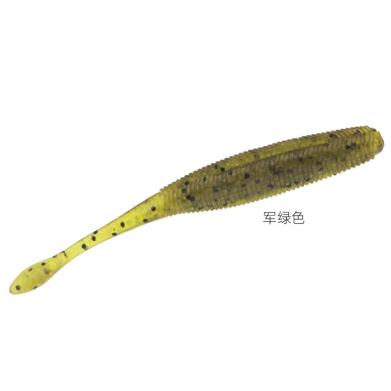 10pcs Stick Worm Soft Plastic Lures | 75mm / 90mm / 110mm Salted Straight Tail Soft Baits