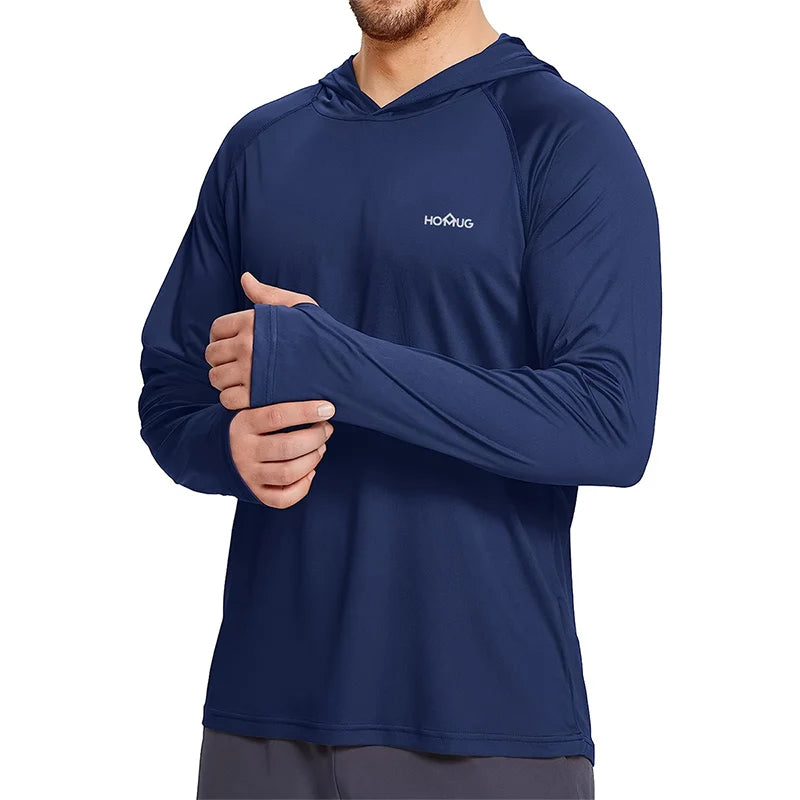 Men’s UPF50+ Fishing Hoodie | Long Sleeve Sun Protection Performance Shirt