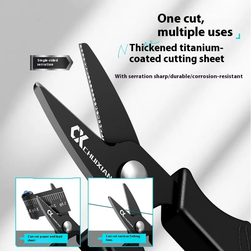 Titanium-Coated Fishing Scissors | Stainless Steel Braid & Line Cutter | Portable Fishing Tool