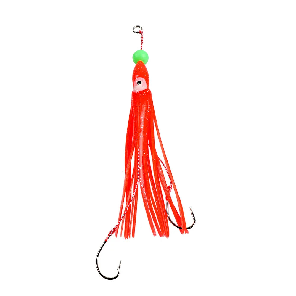 12cm Squid Jig Lure | 10g Octopus Skirt Bait with Double Hook | Saltwater Fishing Lure
