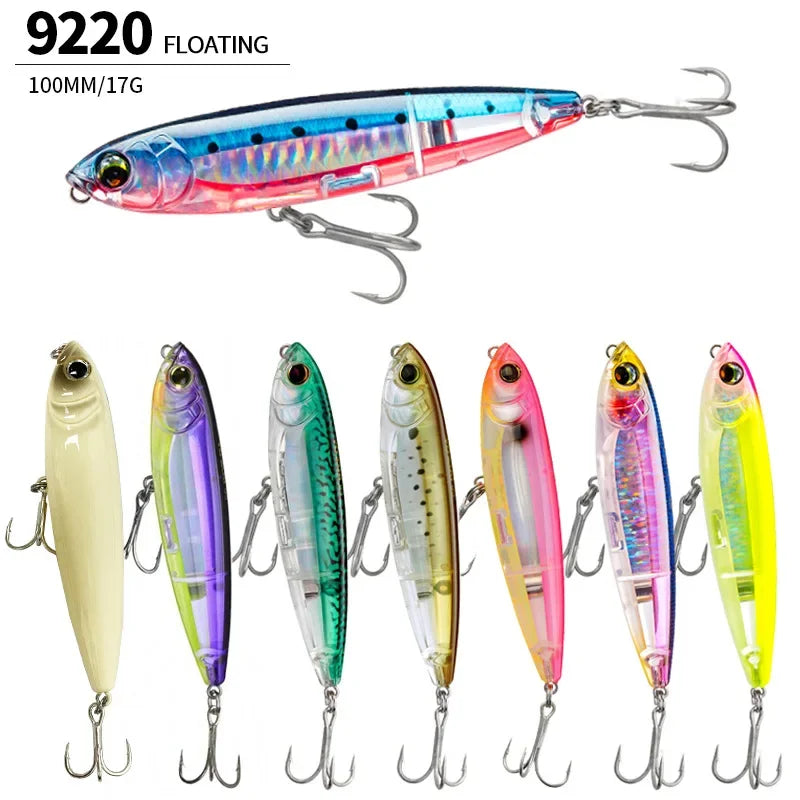 KNCONAN 100mm Topwater Pencil Lure | 17g Floating Walk-The-Dog Hardbody