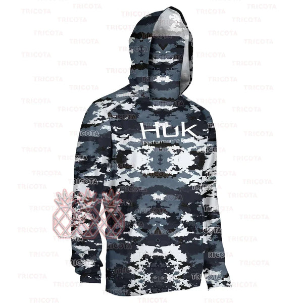 HUK Men’s Long Sleeve Camo Fishing Hoodie – UPF 50+ Sun Protection, Quick-Dry & Breathable