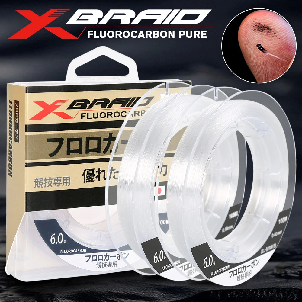 99% Fluorocarbon Fishing Line – 6–24 lb Leader (High Strength, Fast Sinking & Invisible Underwater)
