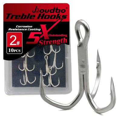 5X Strong Treble Hooks – Heavy-Duty Triple Fishing Hooks (10-Pack) for Big Aussie Fish