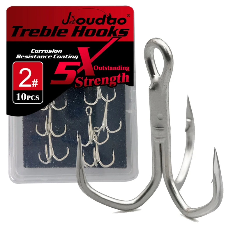 5X Strong Treble Hooks – Heavy-Duty Triple Fishing Hooks (10-Pack) for Big Aussie Fish