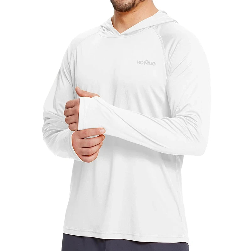 Men’s UPF50+ Fishing Hoodie | Long Sleeve Sun Protection Performance Shirt