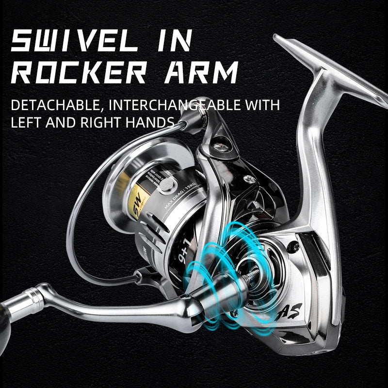 BEARKING Saltwater Spinning Reel | 9+1 Bearings | 5.2:1 Gear Ratio | 10–20kg Max Drag | Sizes 1000–6000