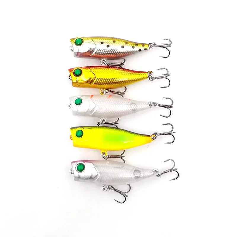 Mini Topwater Popper Lure | 4cm 3.5g Surface Fishing Lure with 3D Eyes