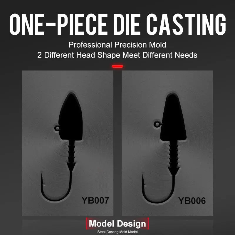 TEASER Bullet Jig Head Hooks | 6 Pack | 3.5–14g | Screw-Lock Soft Plastic Jig Heads