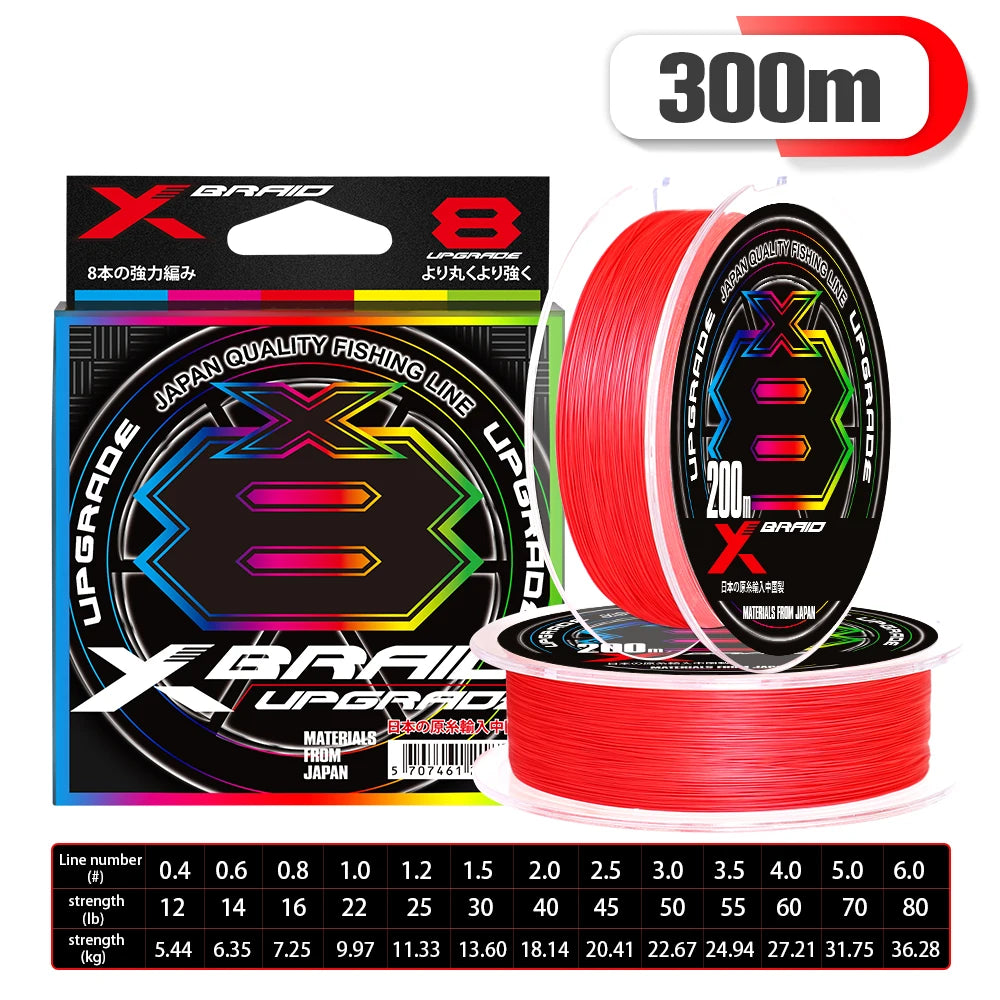 X-Braid Upgrade X8 Multicolour Braided Fishing Line | 8-Strand | 300m / 500m / 1000m