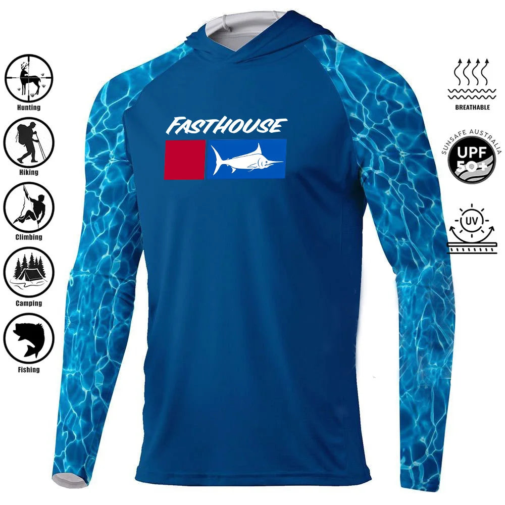 UPF 50+ Australian Summer Fishing Hoodie | Sun Safe Quick-Dry Long Sleeve Shirt