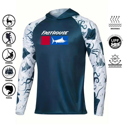 UPF 50+ Australian Summer Fishing Hoodie | Sun Safe Quick-Dry Long Sleeve Shirt