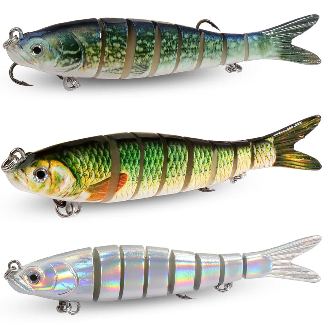 3-Pack Multi-Jointed Swimbaits | 11g / 16g / 27g | Sinking Hard Bait | Bionic Swimming Action | Bass
