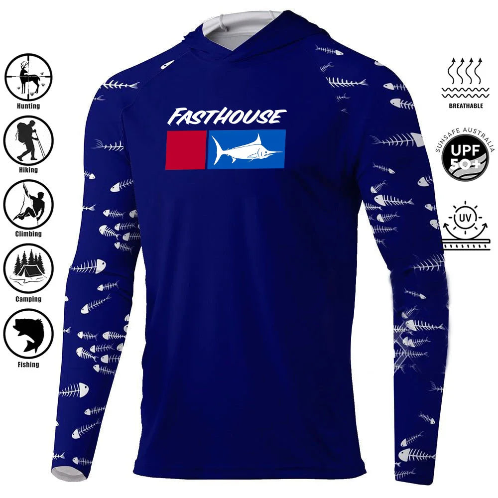 UPF 50+ Australian Summer Fishing Hoodie | Sun Safe Quick-Dry Long Sleeve Shirt