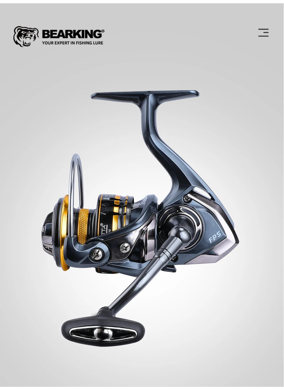 BEARKING Spinning Reel – 5.2:1 Gear Ratio, 12 kg Drag & Carbon Brake System (241 g Lightweight Design)