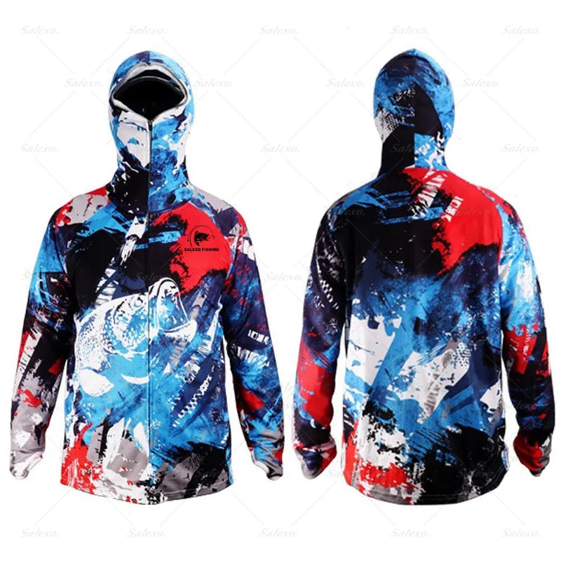 Men’s Hooded Fishing Shirt | Sun Protection UPF 50+ | Anti-Mosquito | Quick-Dry Performance Top