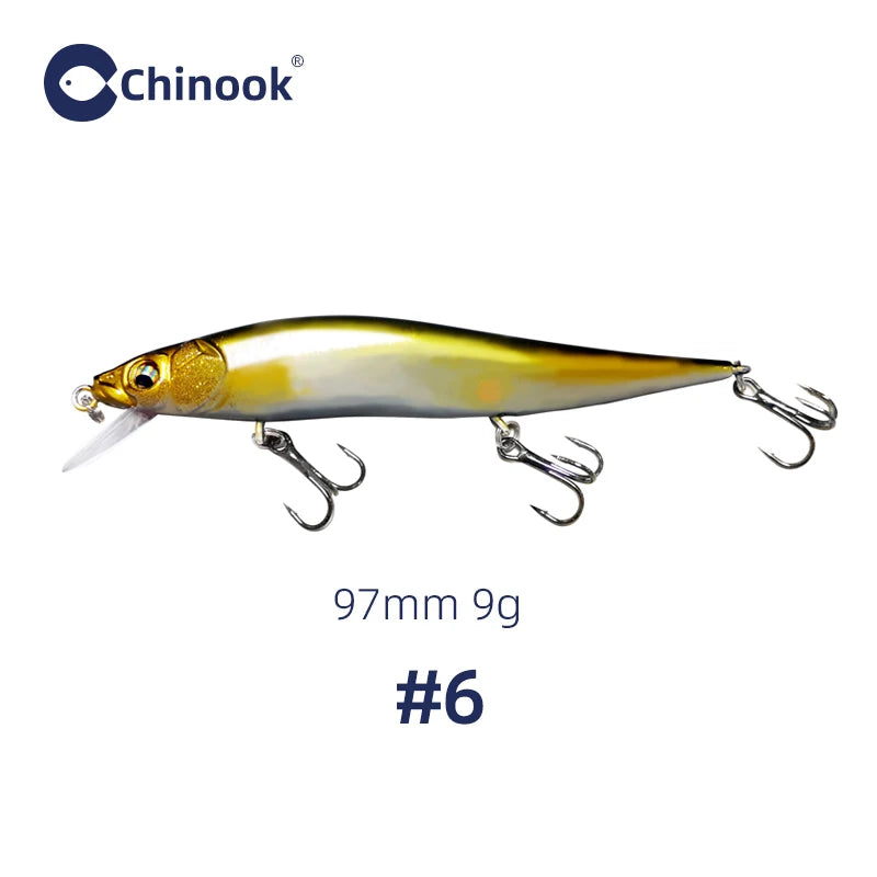 Chinook 97mm Minnow Jerkbait | 9g Floating / Suspending Hardbody Lure