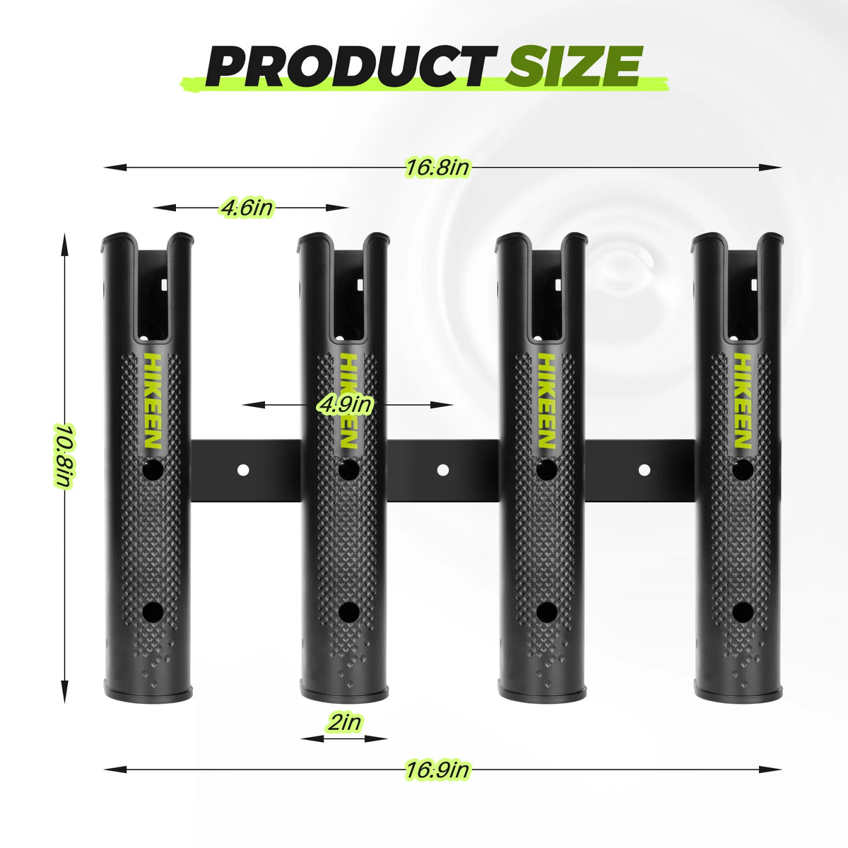 HIKEEN Adjustable 4-Tube Fishing Rod Holder | Wall-Mounted Boat & Garage Rod Rack