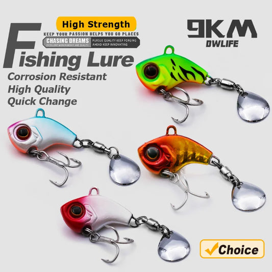 9KM DWLIFE Tail Spinner VIB Lure | 9g–16g Sinking Blade Bait | Long Casting Vibration Lure