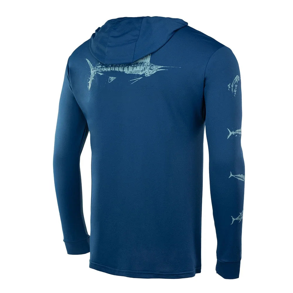 Men’s UPF50+ Fishing Hoodie | Long Sleeve Sun Protection Shirt | Breathable Summer Angling Wear