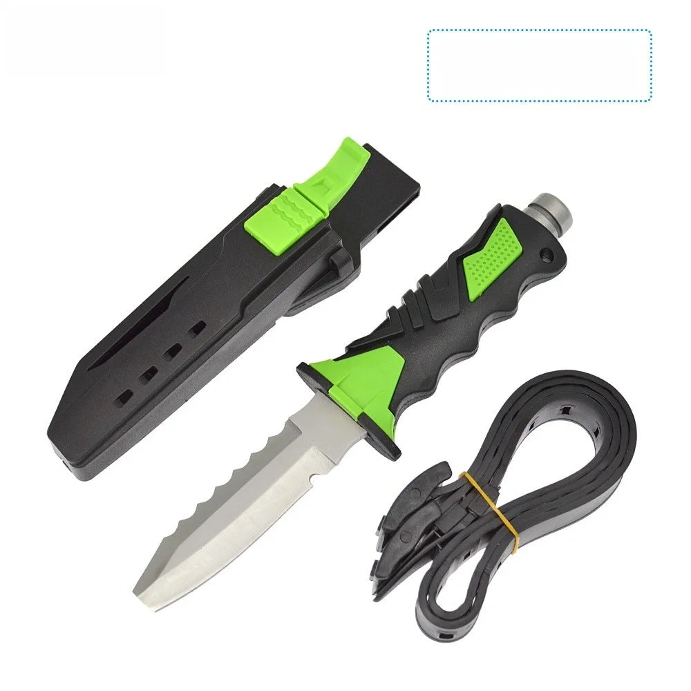 Dive Rescue Knife | Stainless Steel Fixed Blade | Leg Strap Mount