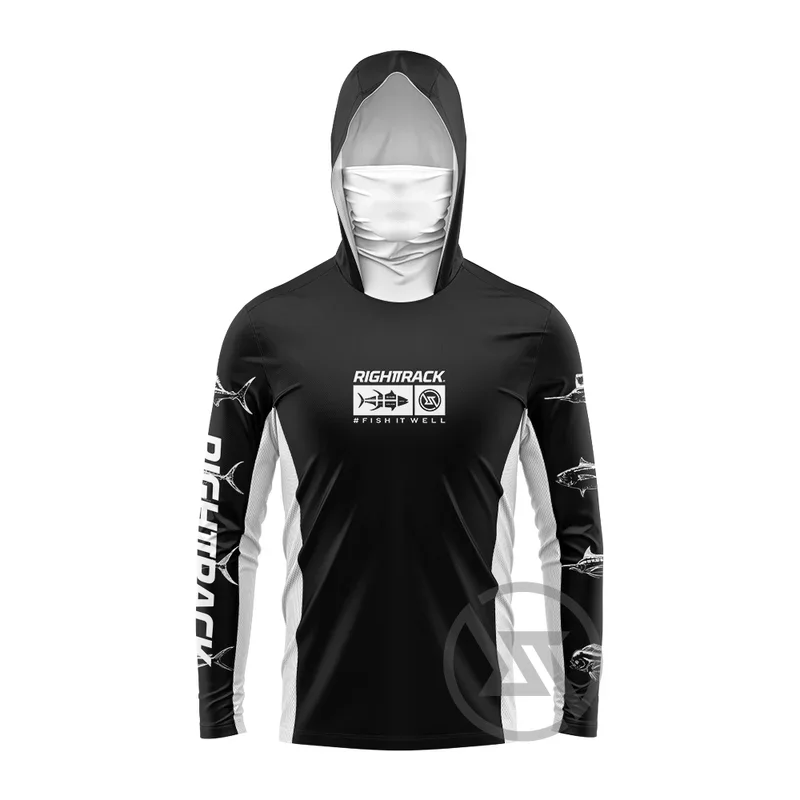 Fishing Hoodie with Built-In Mask – UPF 50+ Sun Protection, Quick-Dry & Breathable Fabric