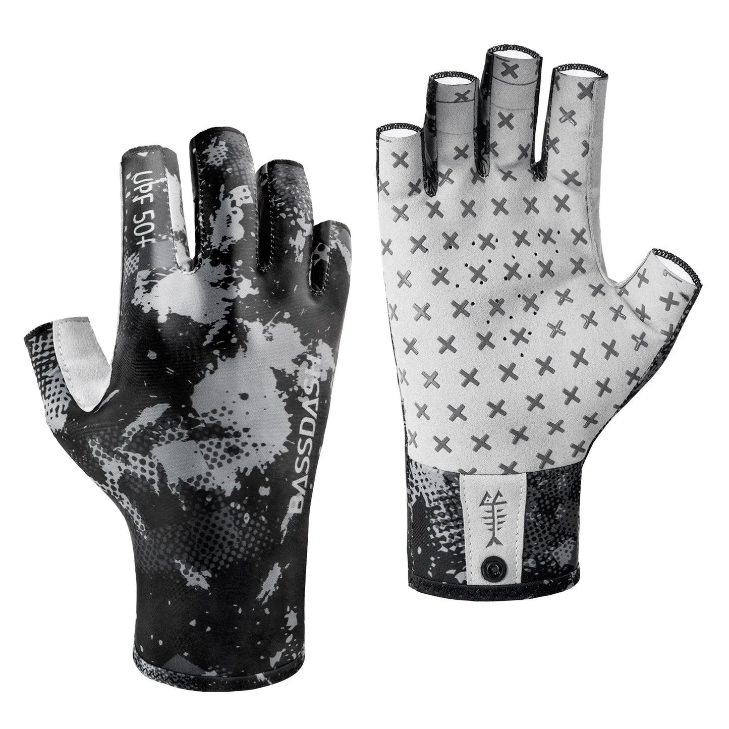 BASSDASH 3/4 Finger UPF 50+ Sun Gloves – Breathable & Anti-Slip