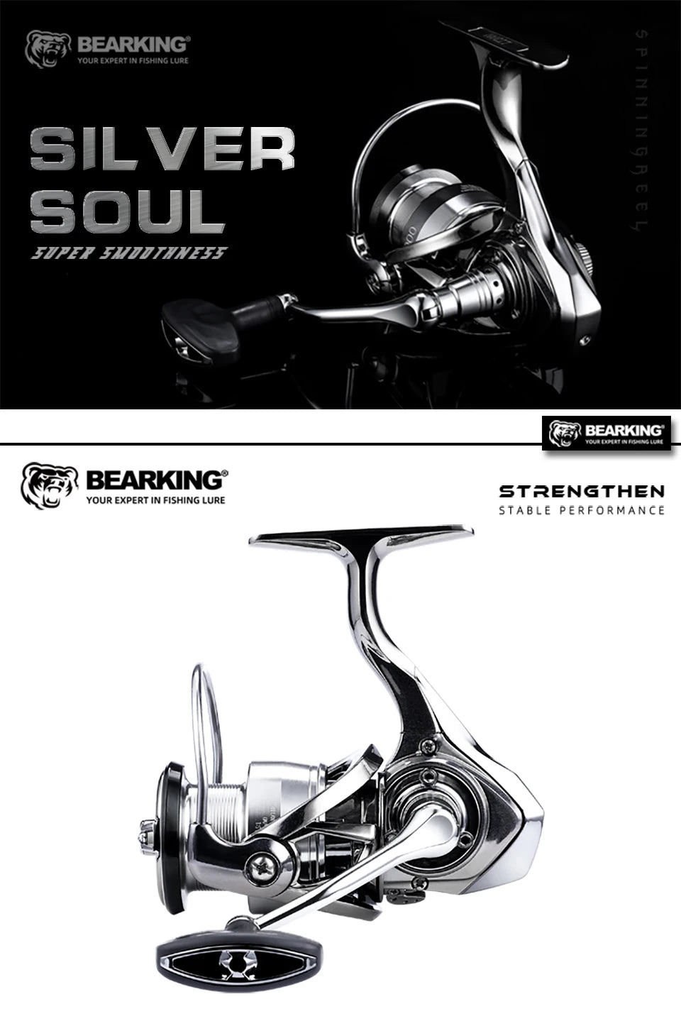 BEARKING LT Series Spinning Reel – 5.5:1 Gear Ratio, 15 kg Max Drag & Lightweight 206 g Design