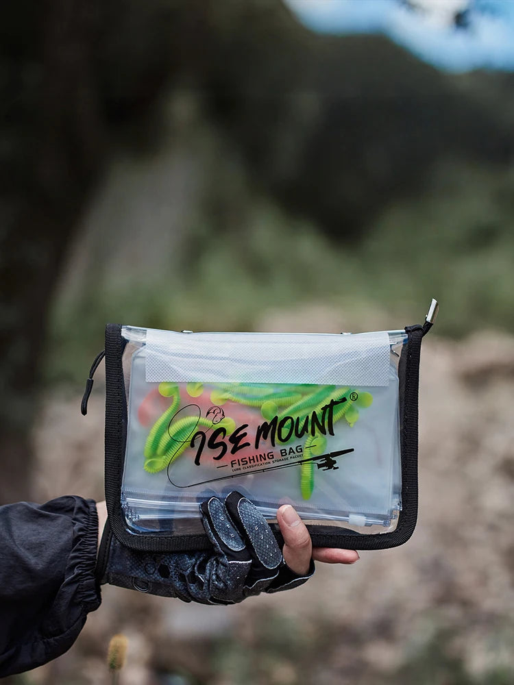 Transparent Fishing Tackle Storage Bag | Waterproof PVC Lure Organiser with Compartments