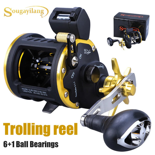 Sougayilang Trolling Fishing Reel | Overhead Line Counter Reel | Deep Sea Boat Fishing