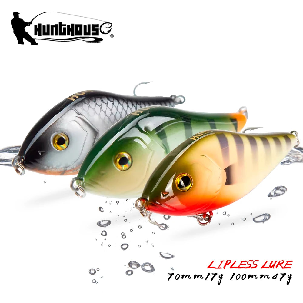 Hunthouse Slider Sinker VIB Lures (3-Pack) | 70mm & 100mm | Variable Sinking Jerkbaits | Predator Fishing