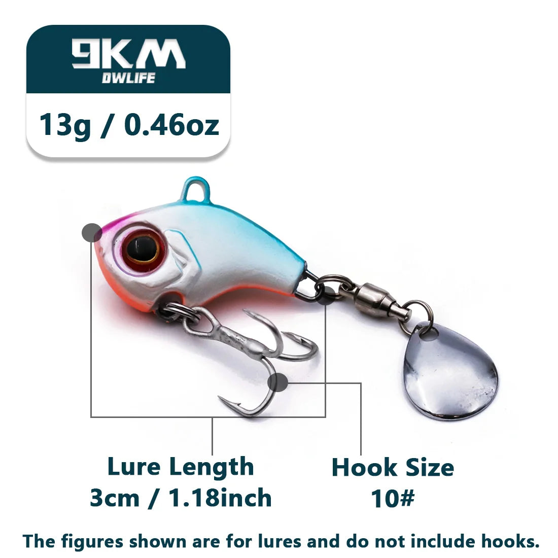 9KM DWLIFE Tail Spinner VIB Lure | 9g–16g Sinking Blade Bait | Long Casting Vibration Lure