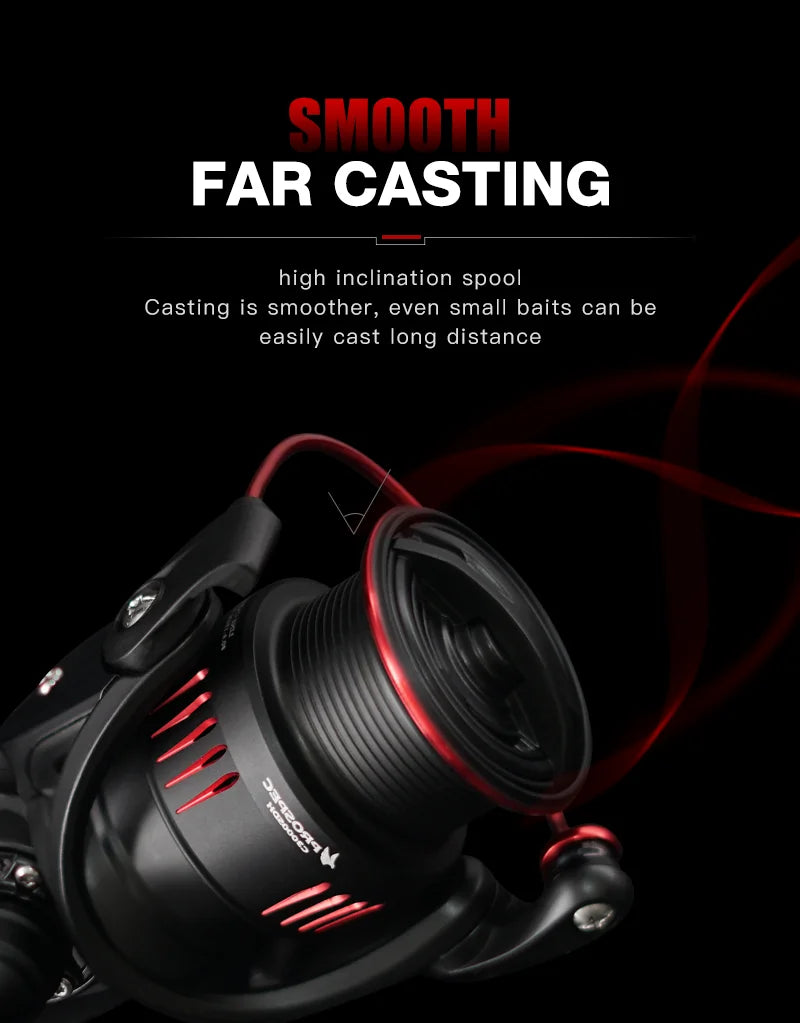 Seasir P-Series Prospec Carbon Fiber Spinning Reel – 9 Bearings, 6.2:1 Gear Ratio (2000 & 3000 Sizes)
