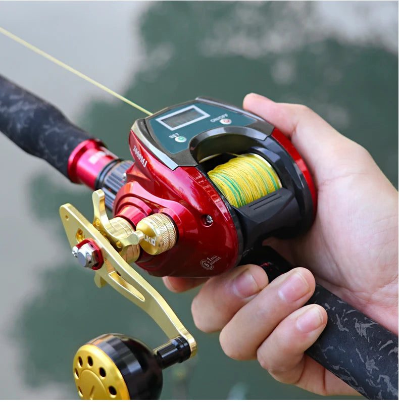 DEUKIO Full Metal Line Counter Baitcasting Reel | 6+1BB | LED Digital Display | Left & Right Hand