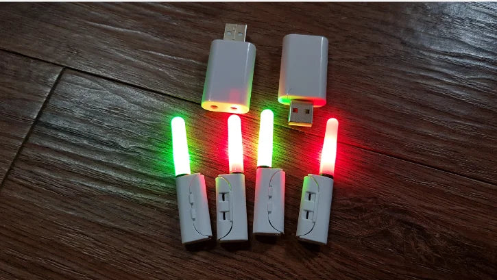 LED Rod Tip Lights – Rechargeable CR425 Lithium Bite Indicators (2-Pack, USB Charging)