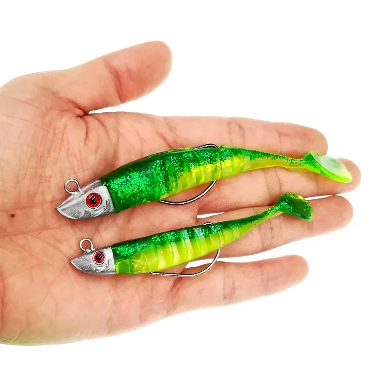 Soft Paddle Tail Jigging Lure | 10cm 15g / 13cm 26g Pre-Rigged Swimbait | Saltwater Fishing Bait