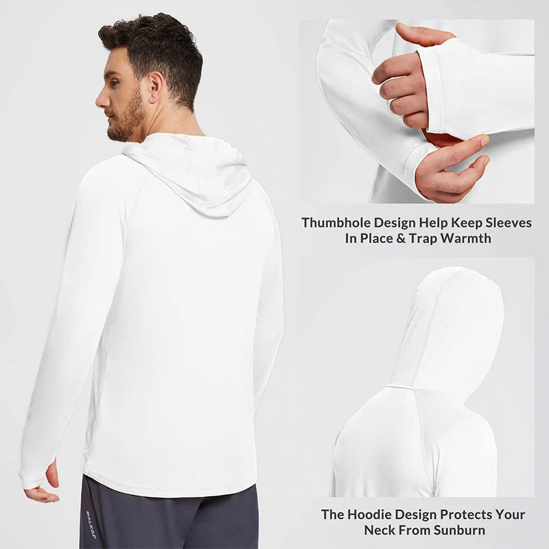 Men’s UPF50+ Fishing Hoodie | Long Sleeve Sun Protection Performance Shirt