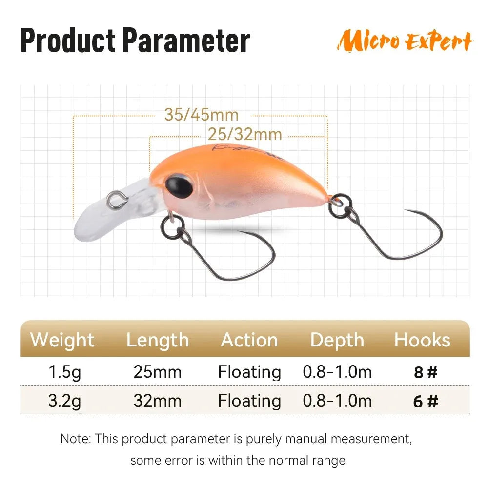Kingdom Micro Expert Minnow Lure | Ultralight Hardbody Crankbait | 25mm / 32mm