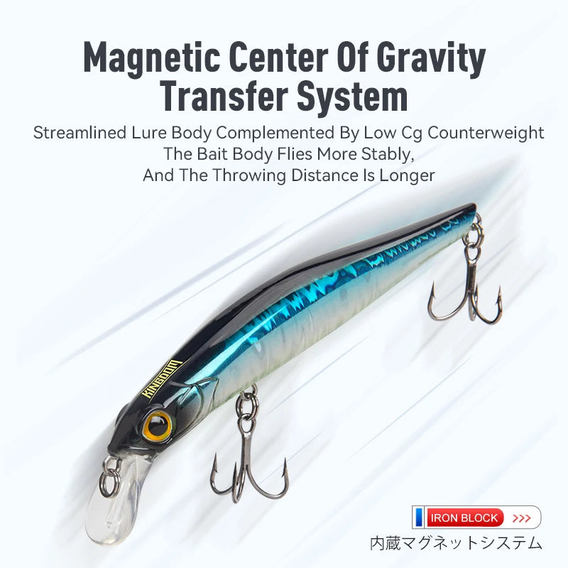 Kingdom Sinking Minnow Hardbody Lure | Saltwater Crankbait Fishing Lures