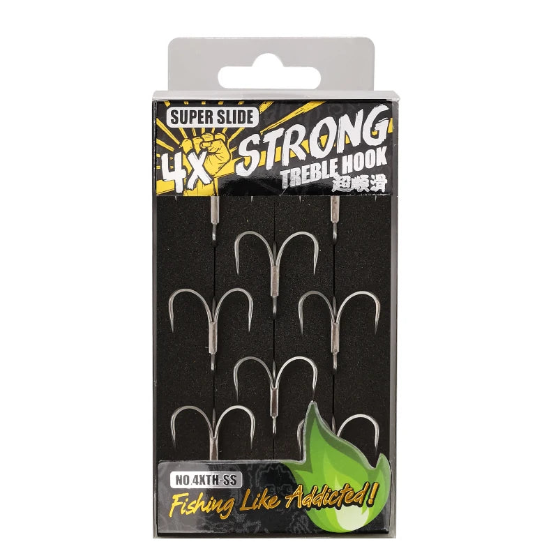 LUREHOLIC Treble Hooks | 3X / 4X Super Strong | Super Slide & Ultra Anti-Rust Coating | 8-Pack