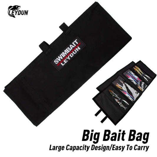 LEYDUN Swimbait Wrap | Up to 12” Lure Storage | 4 Pocket Bait Organiser Bag