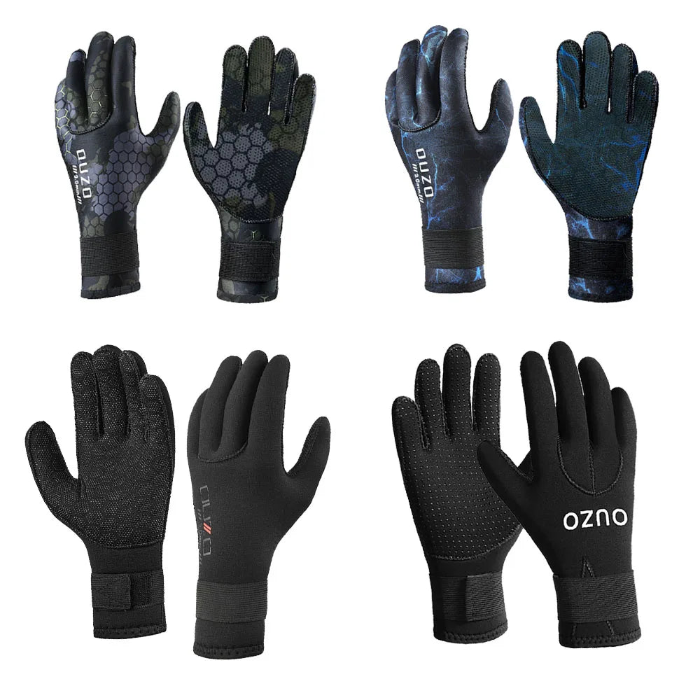 3mm Neoprene Diving Gloves – Warm, Anti-Slip & Waterproof for Fishing, Diving & Water Sports